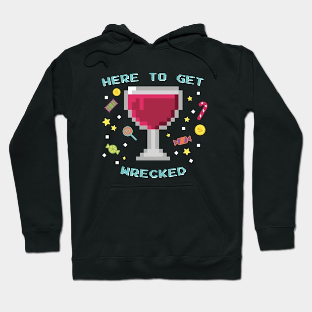 Wine Wrecked Hoodie by Spinningarrowco